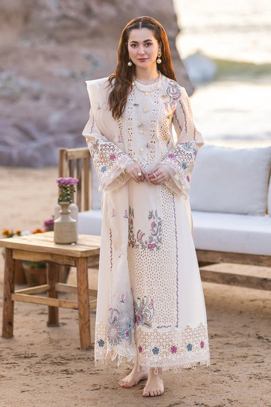 Qalamqar 3PC Chikankari Lawn Embroidered Suit | RCB-4521